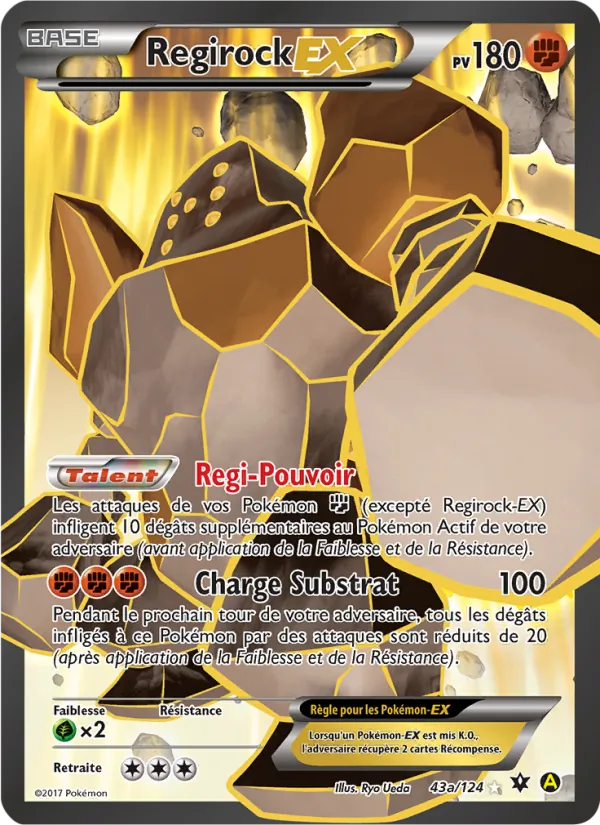 Carte Regirock EX de l'extension Impact des Destins, numéro 43a/124