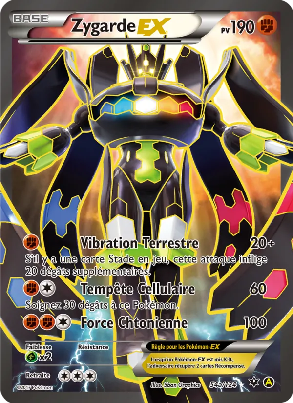 Carte Zygarde EX de l'extension Impact des Destins, numéro 54a/124