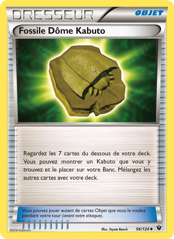 Carte Fossile Dôme Kabuto de l'extension Impact des Destins, numéro 96/124
