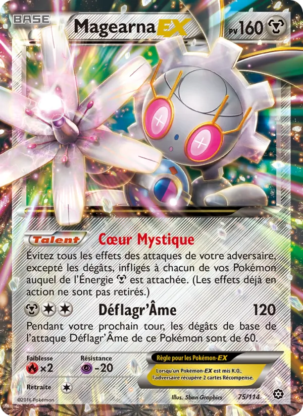 Carte Magearna EX de l'extension Offensive Vapeur, numéro 75/114