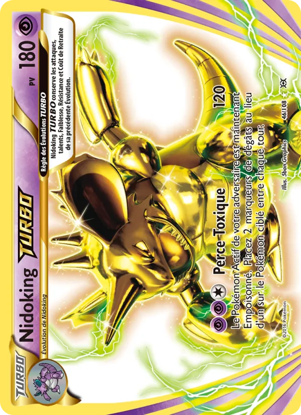 Carte Nidoking TURBO de l'extension Évolutions, numéro 46/108