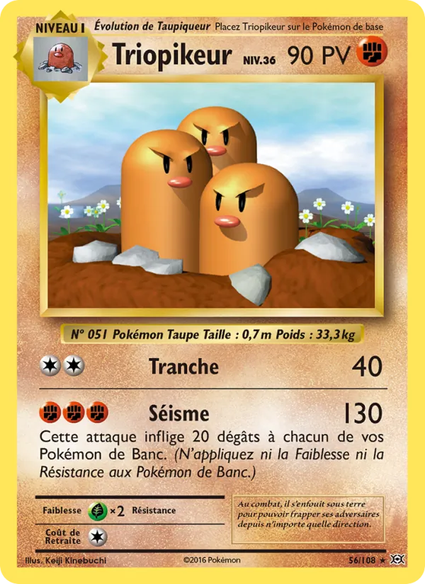 Carte Triopikeur de l'extension Évolutions, numéro 56/108