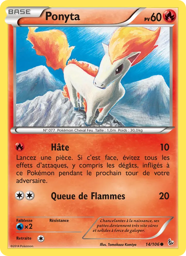 Carte Ponyta de l'extension Étincelles, numéro 14/106