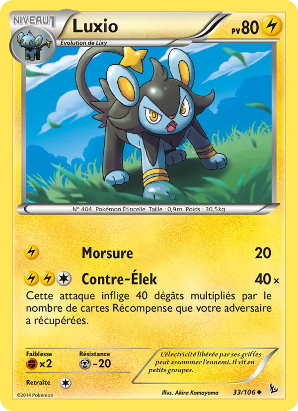 Carte Luxio de l'extension Étincelles, numéro 33/106