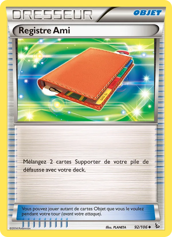 Carte Registre Ami de l'extension Étincelles, numéro 92/106