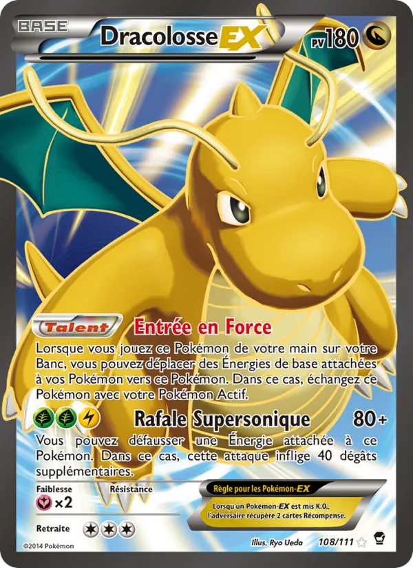 Carte Dracolosse EX de l'extension Poings Furieux, numéro 108/111