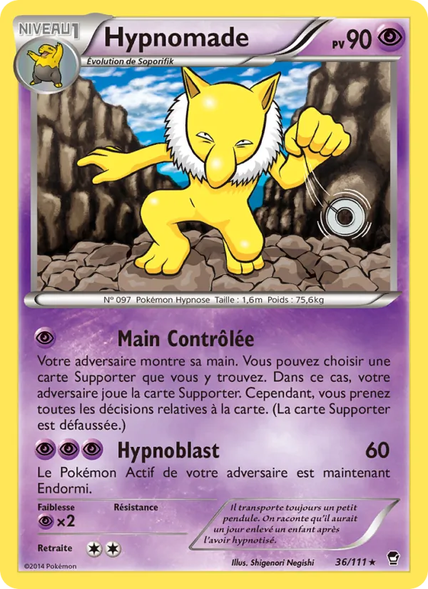 Carte Hypnomade de l'extension Poings Furieux, numéro 36/111