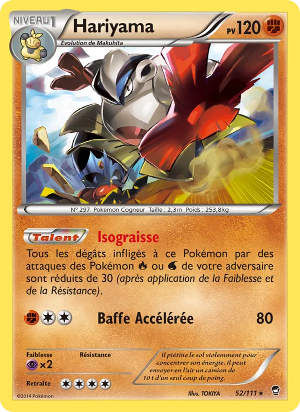 Carte Hariyama de l'extension Poings Furieux, numéro 52/111