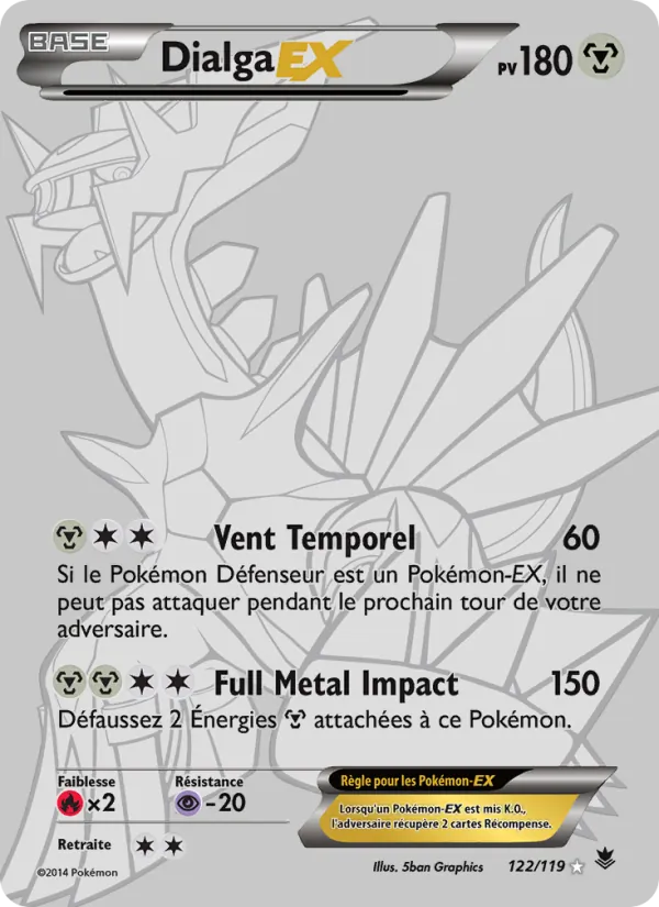 Carte Dialga EX de l'extension Vigueur Spectrale, numéro 122/119