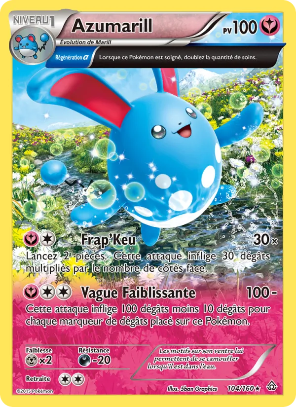 Carte Azumarill de l'extension Primo-Choc, numéro 104/160