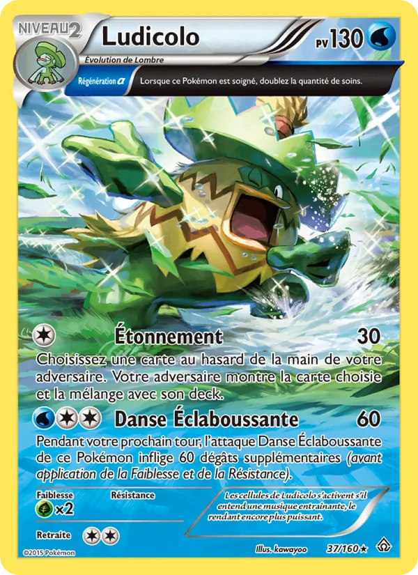 Carte Ludicolo de l'extension Primo-Choc, numéro 37/160