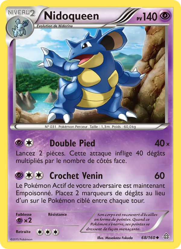 Carte Nidoqueen de l'extension Primo-Choc, numéro 68/160