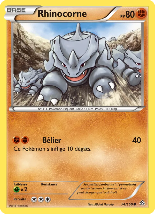 Carte Rhinocorne de l'extension Primo-Choc, numéro 74/160