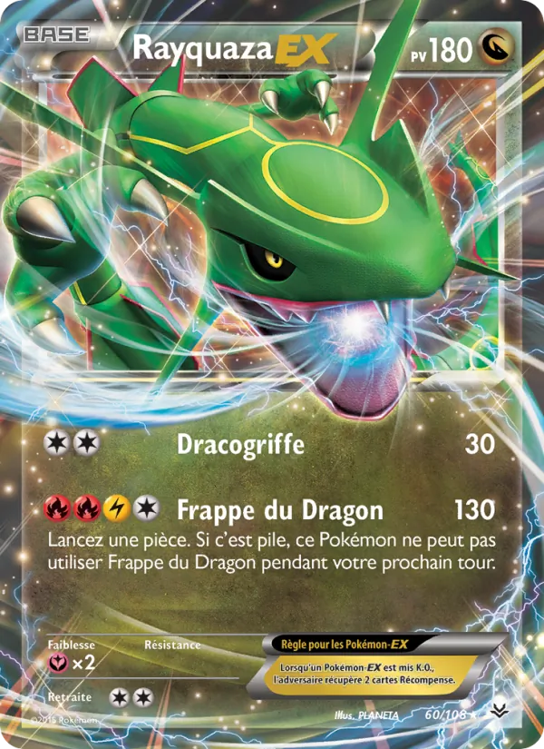 Carte Rayquaza EX de l'extension Ciel Rugissant, numéro 60/108
