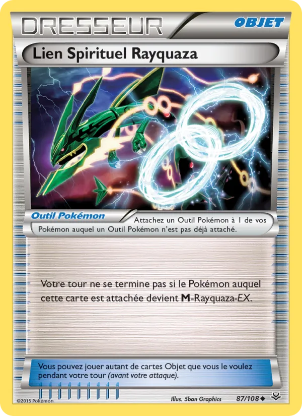 Carte Lien Spirituel Rayquaza de l'extension Ciel Rugissant, numéro 87/108