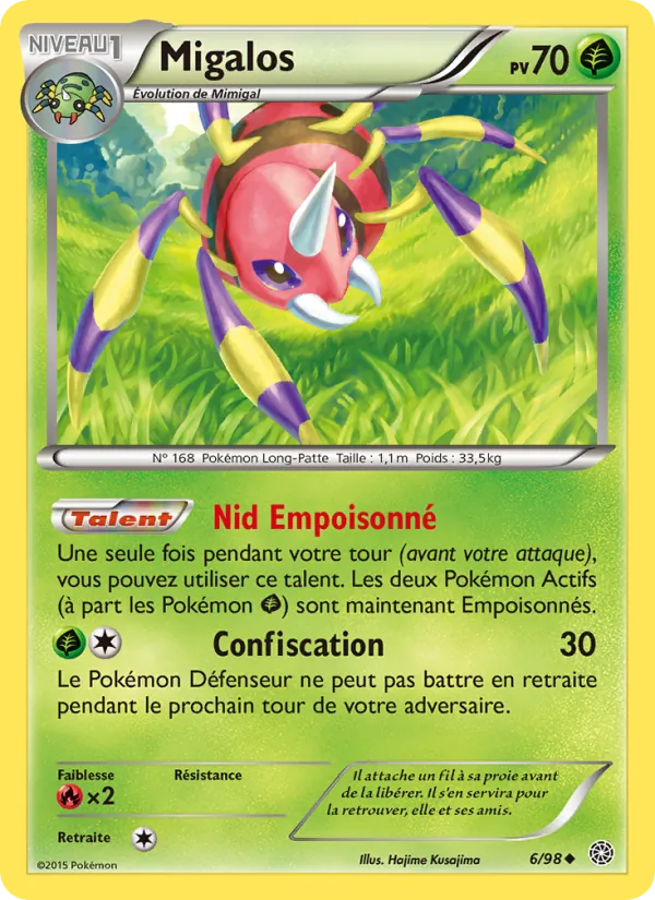 Carte Migalos de l'extension Origines Antiques, numéro 6/98
