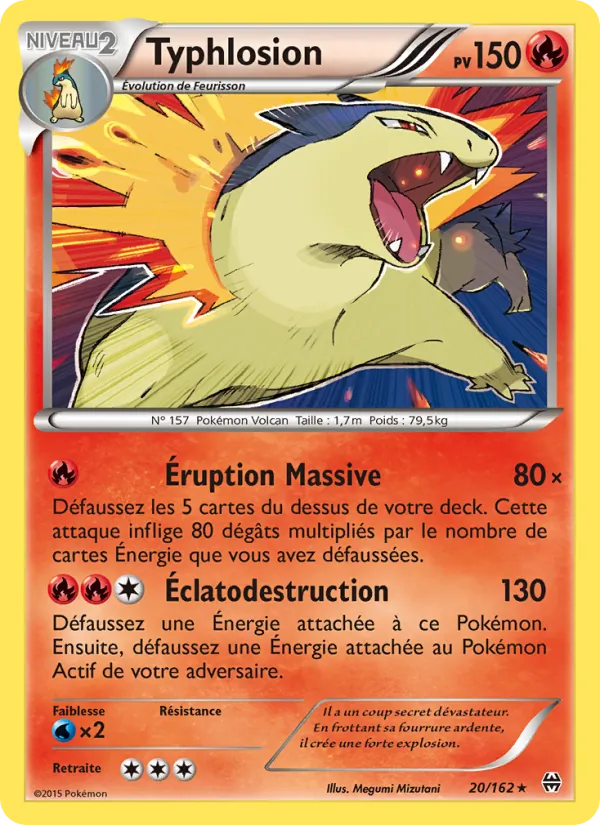 Carte Typhlosion de l'extension Impulsion Turbo, numéro 20/162