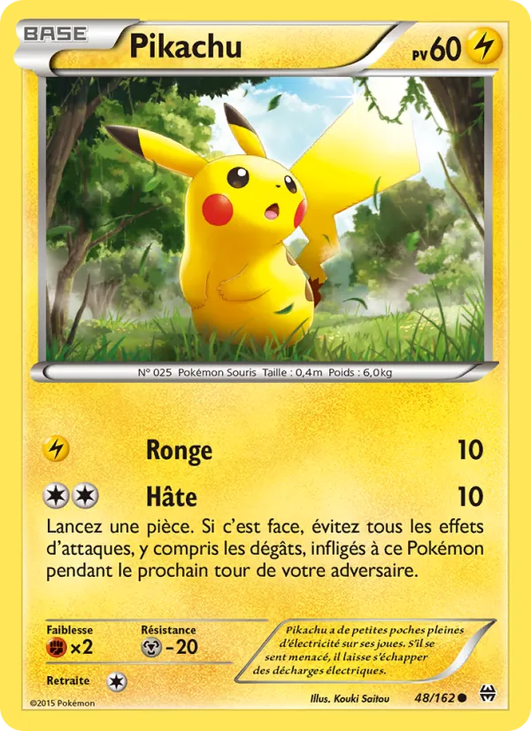 Carte Pikachu de l'extension Impulsion Turbo, numéro 48/162