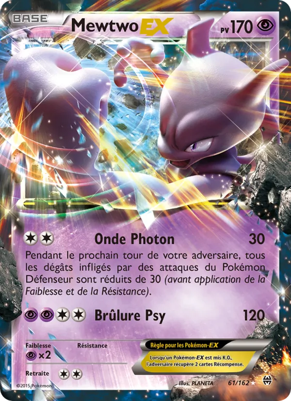 Carte Mewtwo EX de l'extension Impulsion Turbo, numéro 61/162