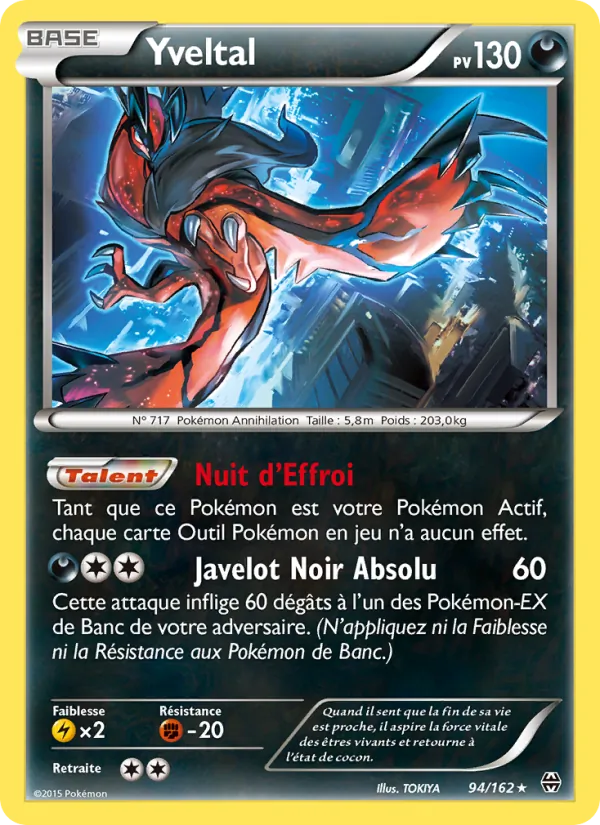Carte Yveltal de l'extension Impulsion Turbo, numéro 94/162