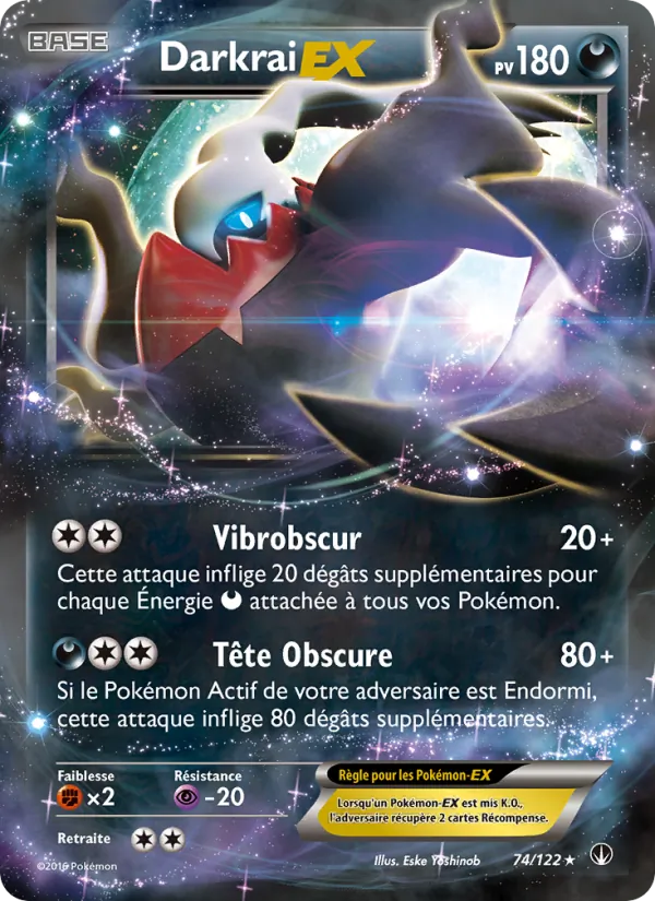Carte Darkrai EX de l'extension Rupture Turbo, numéro 74/122