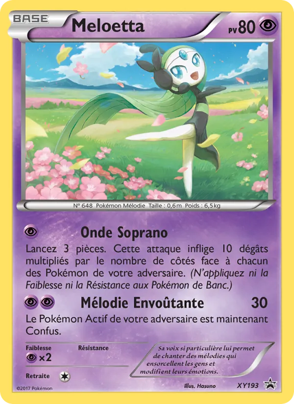 Carte Meloetta de l'extension Promo XY, numéro XY193/211