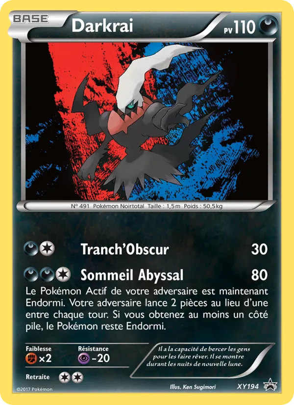 Carte Darkrai de l'extension Promo XY, numéro XY194/211