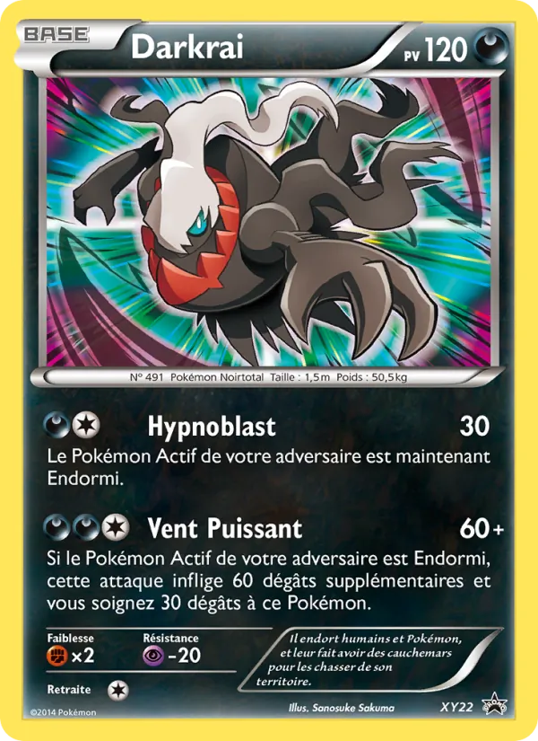 Carte Darkrai de l'extension Promo XY, numéro XY22/211