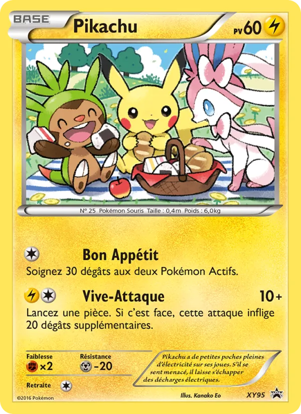Carte Pikachu de l'extension Promo XY, numéro XY95/211