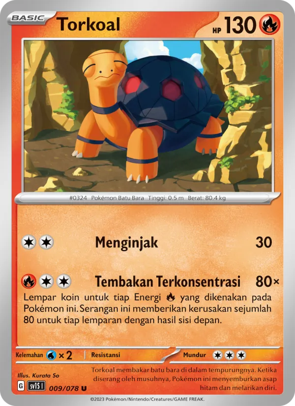 Kartu Torkoal dari Scarlet ex, nomor 009/78