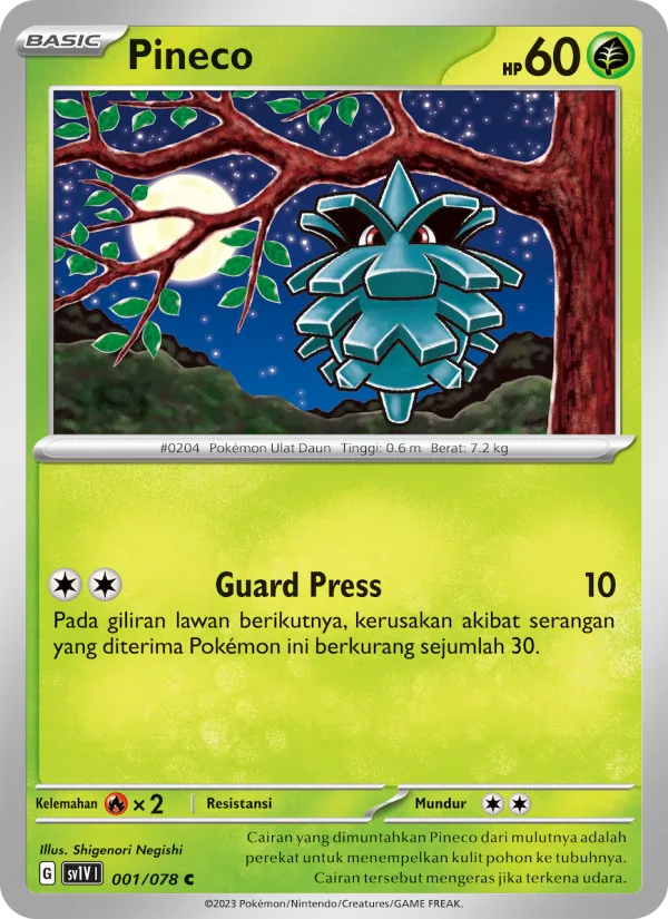 Kartu Pineco dari Violet ex, nomor 001/78