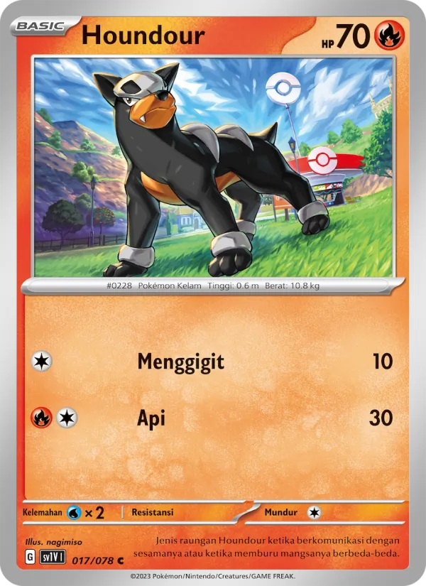 Kartu Houndour dari Violet ex, nomor 017/78