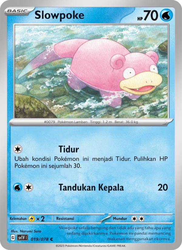 Kartu Slowpoke dari Violet ex, nomor 019/78