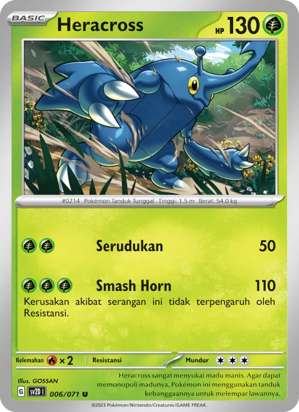 Kartu Heracross dari Letusan Tanah, nomor 006/71