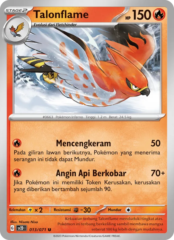 Kartu Talonflame dari Letusan Tanah, nomor 013/71