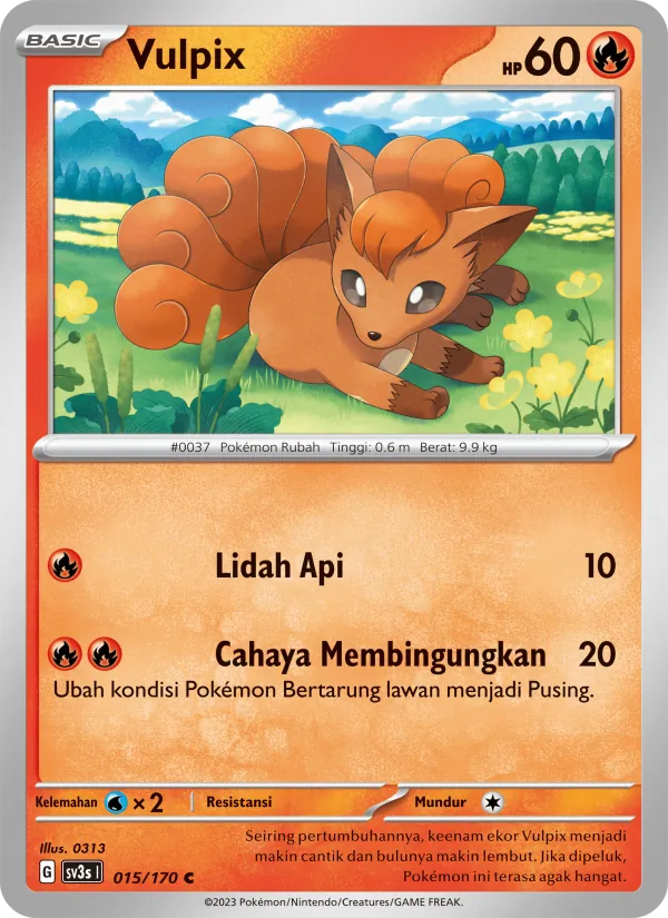 Kaart Vulpix uit Kilau Hitam, nummer 015/170
