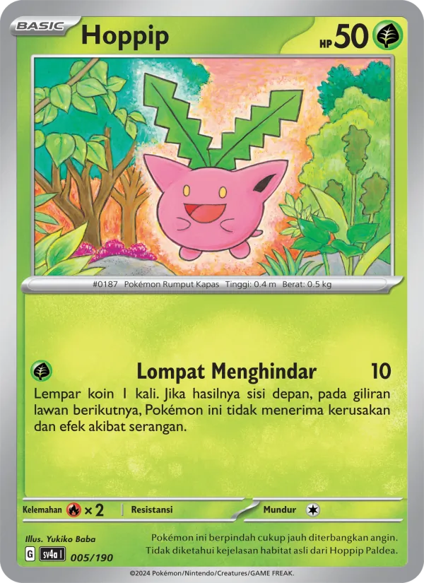 Kartu Hoppip dari Harta Berkilau ex, nomor 005/190
