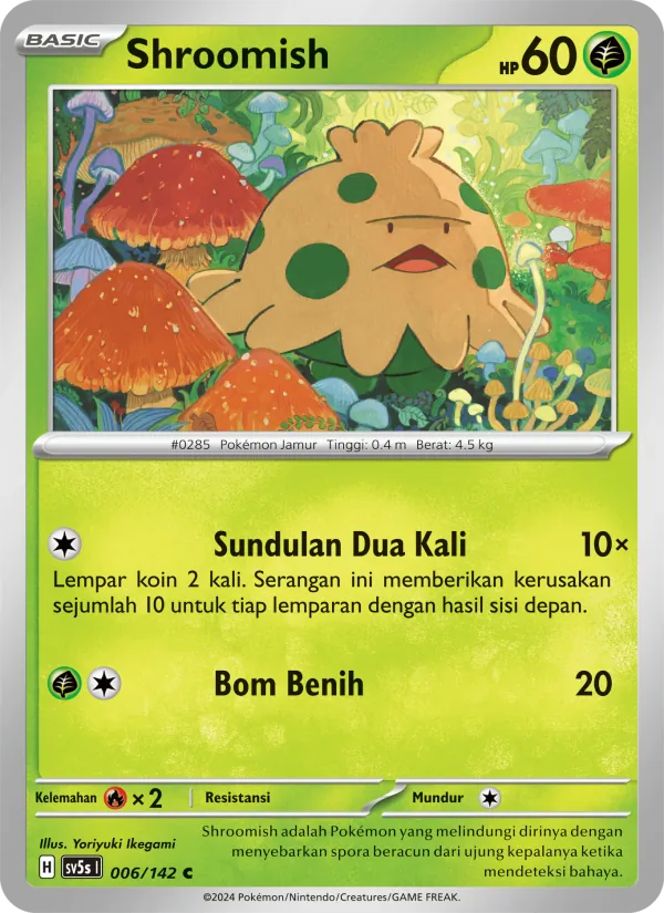 Kaart Shroomish uit Paradoks Andalan, nummer 006/142