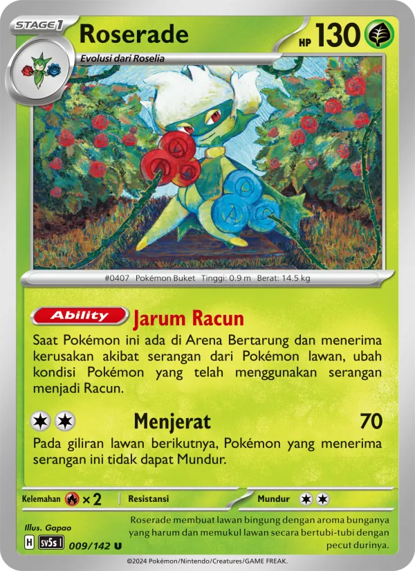 Kartu Roserade dari Paradoks Andalan, nomor 009/142