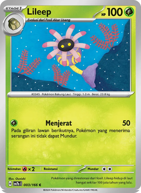 Kartu Lileep dari Bimbingan Rasi, nomor 003/166