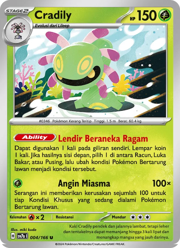 Kartu Cradily dari Bimbingan Rasi, nomor 004/166