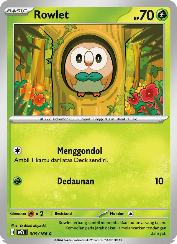 Kartu Rowlet dari Bimbingan Rasi, nomor 009/166