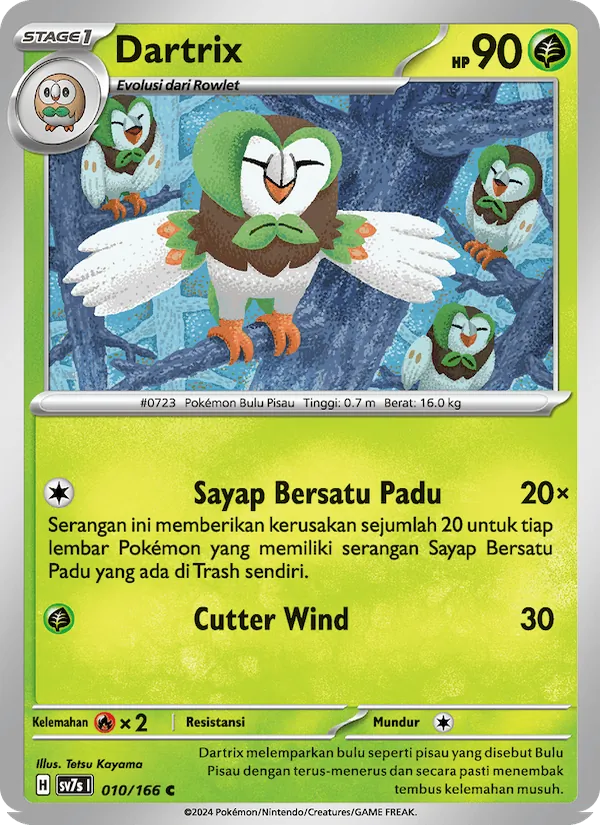 Kartu Dartrix dari Bimbingan Rasi, nomor 010/166