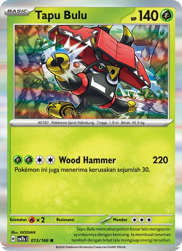 Kartu Tapu Bulu dari Bimbingan Rasi, nomor 013/166