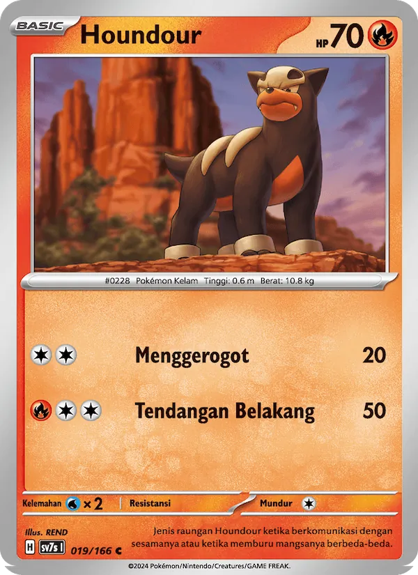 Kartu Houndour dari Bimbingan Rasi, nomor 019/166