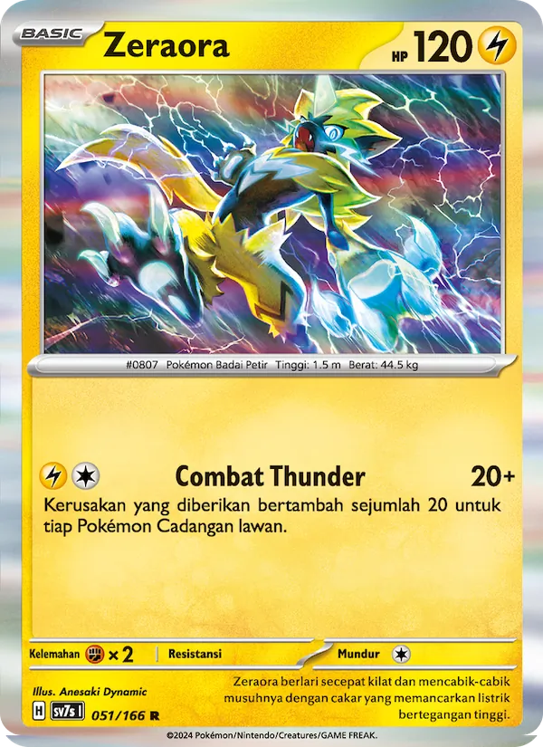 Kartu Zeraora dari Bimbingan Rasi, nomor 051/166