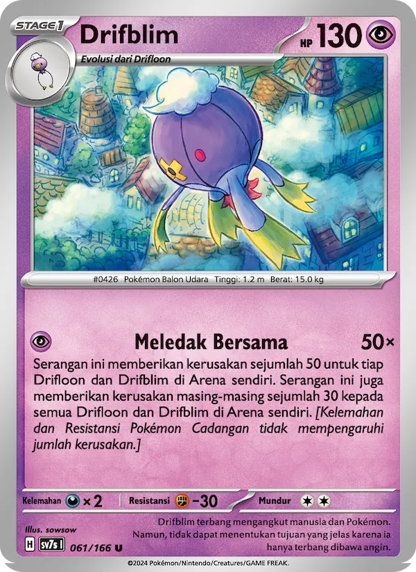 Kartu Drifblim dari Bimbingan Rasi, nomor 061/166
