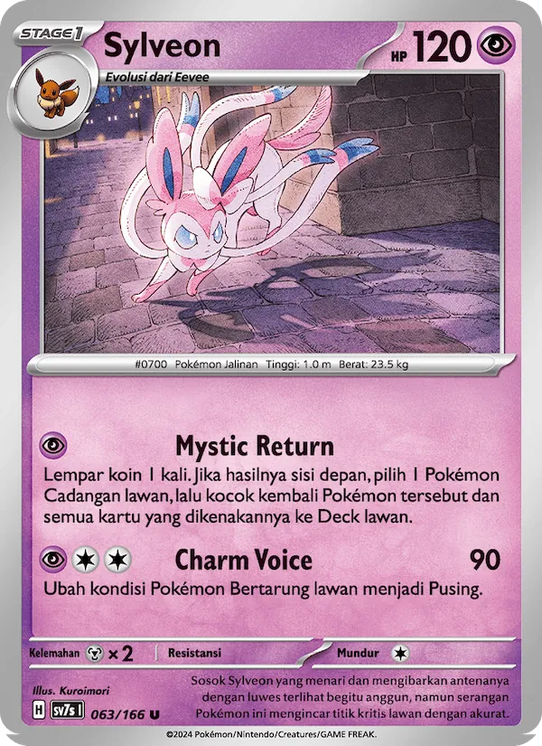 Kartu Sylveon dari Bimbingan Rasi, nomor 063/166