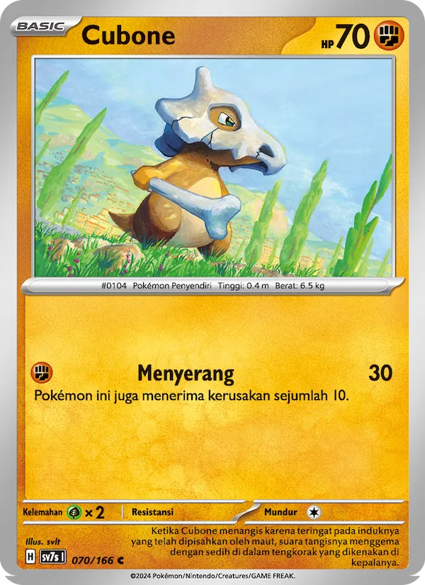 Kartu Cubone dari Bimbingan Rasi, nomor 070/166