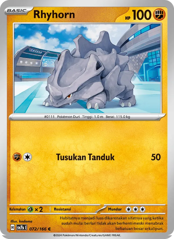 Kartu Rhyhorn dari Bimbingan Rasi, nomor 072/166